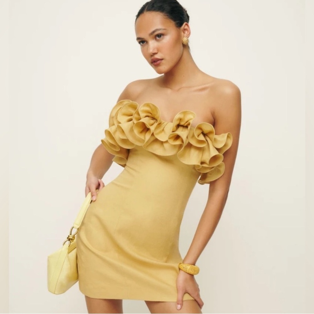 Reformation Tracy Linen Strapless Dress